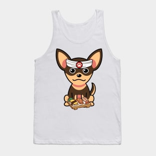 Funny small dog is a sushi chef Tank Top